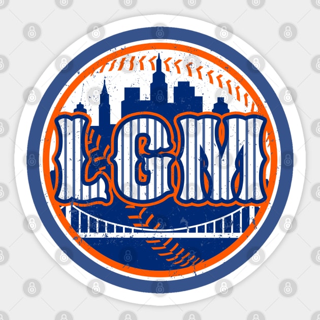 LGM - LET'S GO METS BASEBALL Sticker by ATOMIC PASSION